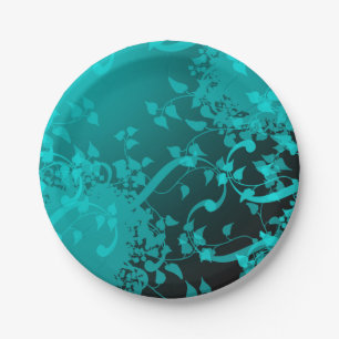 Blauwgroen Satijn Look Party Bord