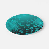 Blauwgroen Satijn Look Party Bord (Gekanteld)