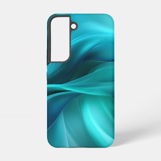 Blauwgroen satijn samsung galaxy hoesje (Achterkant)