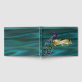 Blauwgroen Satin en Peacock Wedding Guest Book Gastenboek (Volledig)