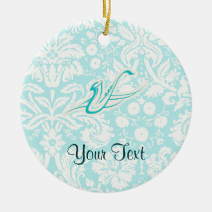 Blauwgroen saxofone keramisch ornament