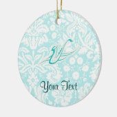 Blauwgroen saxofone keramisch ornament (Links)