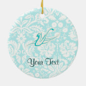 Blauwgroen saxofone keramisch ornament (Achterkant)