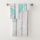 Blauwgroen Scallop Shell Bath-handdoekset Bad Handdoek (Insitu)