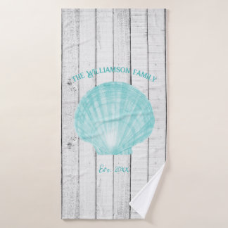 Blauwgroen  Scallop Shell Bath-handdoekset Bad Handdoek