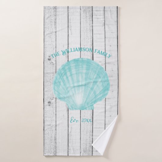 Blauwgroen Scallop Shell Bath-handdoekset Bad Handdoek (Badhanddoek)
