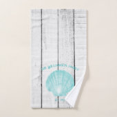 Blauwgroen Scallop Shell Bath-handdoekset Bad Handdoek (Handdoek)
