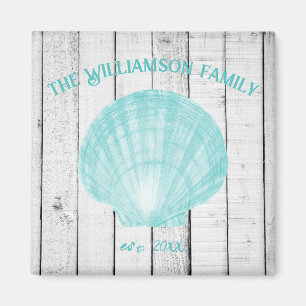 Blauwgroen Scallop Shell Magnet