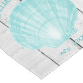 Blauwgroen  Scallop Shell Short Table Runner Korte Tafelloper (Hoek)