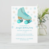 Blauwgroen Schaats Graphic Roller Schaatsen Theme Kaart (Staand voorkant)