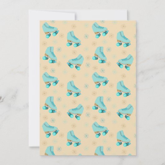 Blauwgroen Schaats Graphic Roller Schaatsen Theme Kaart (Achterkant)