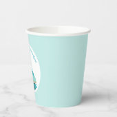 Blauwgroen Schaats Graphic Roller Schaatsen Theme Papieren Bekers (Links)