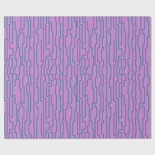 Blauwgroen schakellijnen cadeaupapier (Vlak)