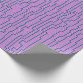 Blauwgroen schakellijnen cadeaupapier (Hoek)