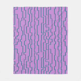 Blauwgroen schakellijnen fleece deken