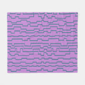 Blauwgroen schakellijnen fleece deken (Voorkant (Horizontaal))