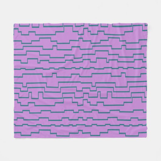 Blauwgroen schakellijnen fleece deken (Voorkant (Horizontaal))