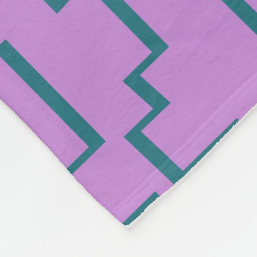 Blauwgroen schakellijnen fleece deken (Hoek)