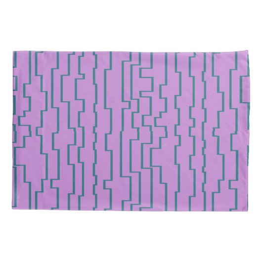 Blauwgroen schakellijnen kussensloop (Achterkant)