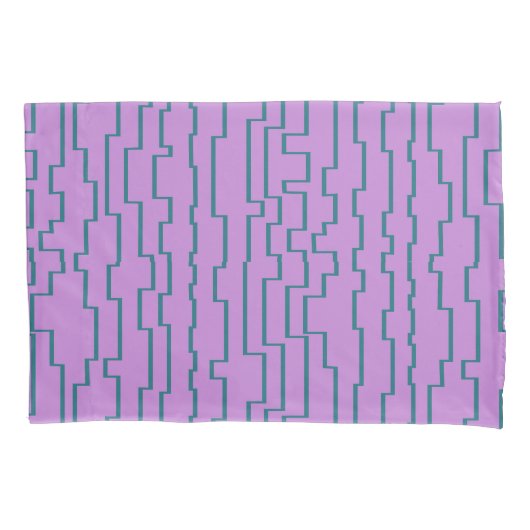 Blauwgroen schakellijnen kussensloop (Voorkant)