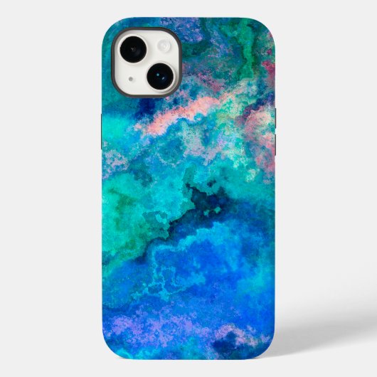 Blauwgroen scharnieren van Abalone Shell Case-Mate iPhone Case (Achterkant)