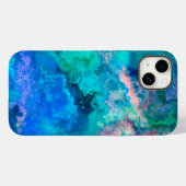 Blauwgroen scharnieren van Abalone Shell Case-Mate iPhone Case (Achterkant (horizontaal))
