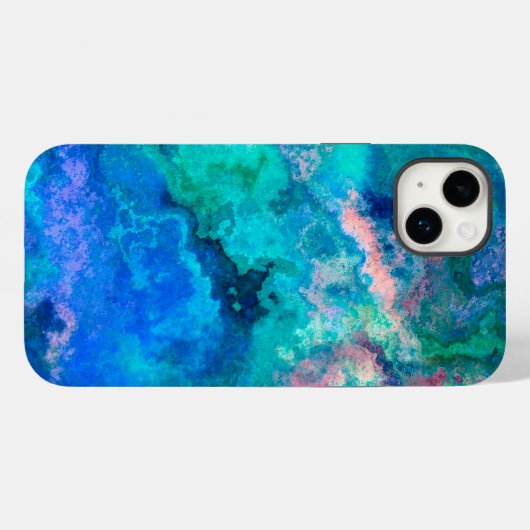 Blauwgroen scharnieren van Abalone Shell Case-Mate iPhone Case (Achterkant (horizontaal))