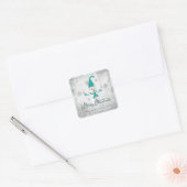 Blauwgroen Schattig Sneeuwman Kerst sticker (Envelop)