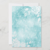 Blauwgroen Schattige bokeh witte rozen zoet zestie Kaart (Achterkant)