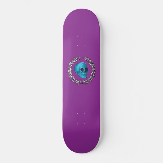 Blauwgroen schedel met Keren Richter Skateboard (Voorkant)