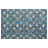 Blauwgroen schedel stof (Fat Quarter)