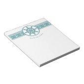 Blauwgroen Scheepswiel Aangepast Notitieblok (Schuin)