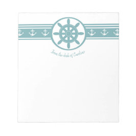 Blauwgroen Scheepswiel Aangepast Notitieblok