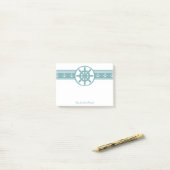 Blauwgroen Scheepswielen Aangepaste notities Post-it® Notes (Op bureau)