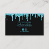 Blauwgroen schijven Glitter Lips Makeup Artist Bea Visitekaartje (Achterkant)