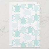 Blauwgroen schildpad briefpapier (Voorkant / Achterkant)