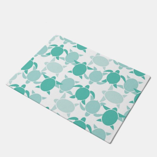 Blauwgroen schildpad deurmat (Schuin)