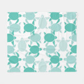 Blauwgroen schildpad fleece deken (Voorkant (Horizontaal))