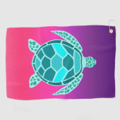 Blauwgroen schildpad golfhanddoek (Horizontaal)