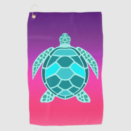 Blauwgroen schildpad golfhanddoek