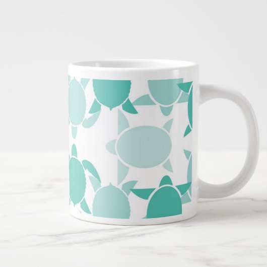 Blauwgroen schildpad grote koffiekop (Rechts)