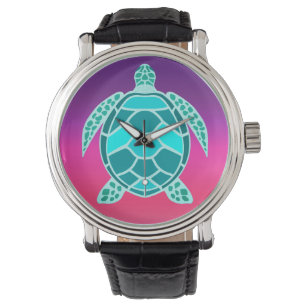 Blauwgroen schildpad horloge