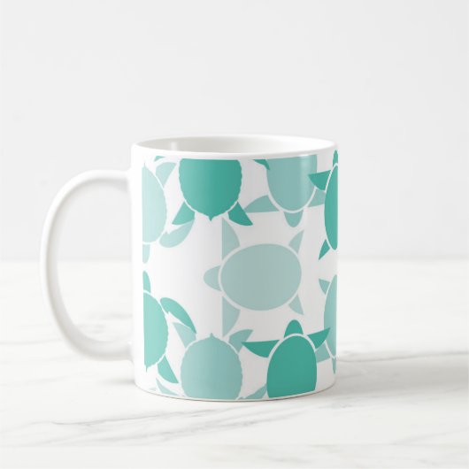 Blauwgroen schildpad koffiemok (Links)