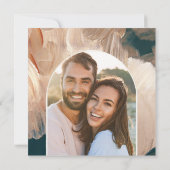 Blauwgroen schildpad moderne boeg 1 foto save the date (Achterkant)