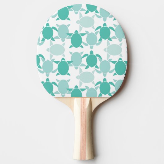 Blauwgroen schildpad tafeltennisbatje (Voorkant)