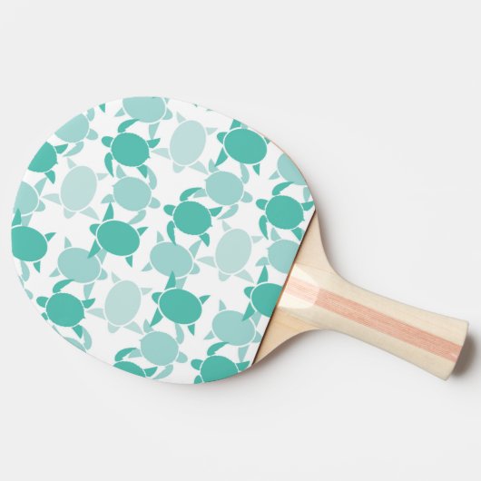 Blauwgroen schildpad tafeltennisbatje (Zijkant)