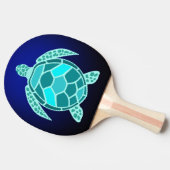 Blauwgroen schildpad tafeltennisbatje (Zijkant)