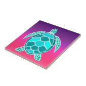 Blauwgroen schildpad tegeltje (Zijkant)