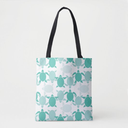 Blauwgroen schildpad tote bag (Voorkant)