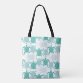 Blauwgroen schildpad tote bag (Achterkant)